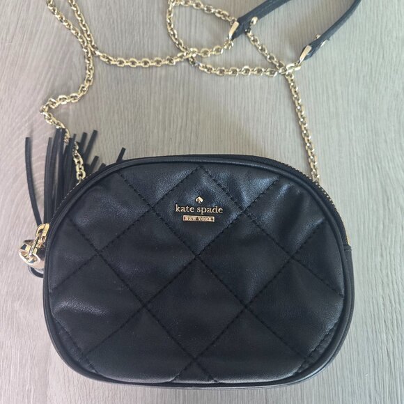 Black Leather Kate Spade Crossbody Bag - Picture 1 of 6